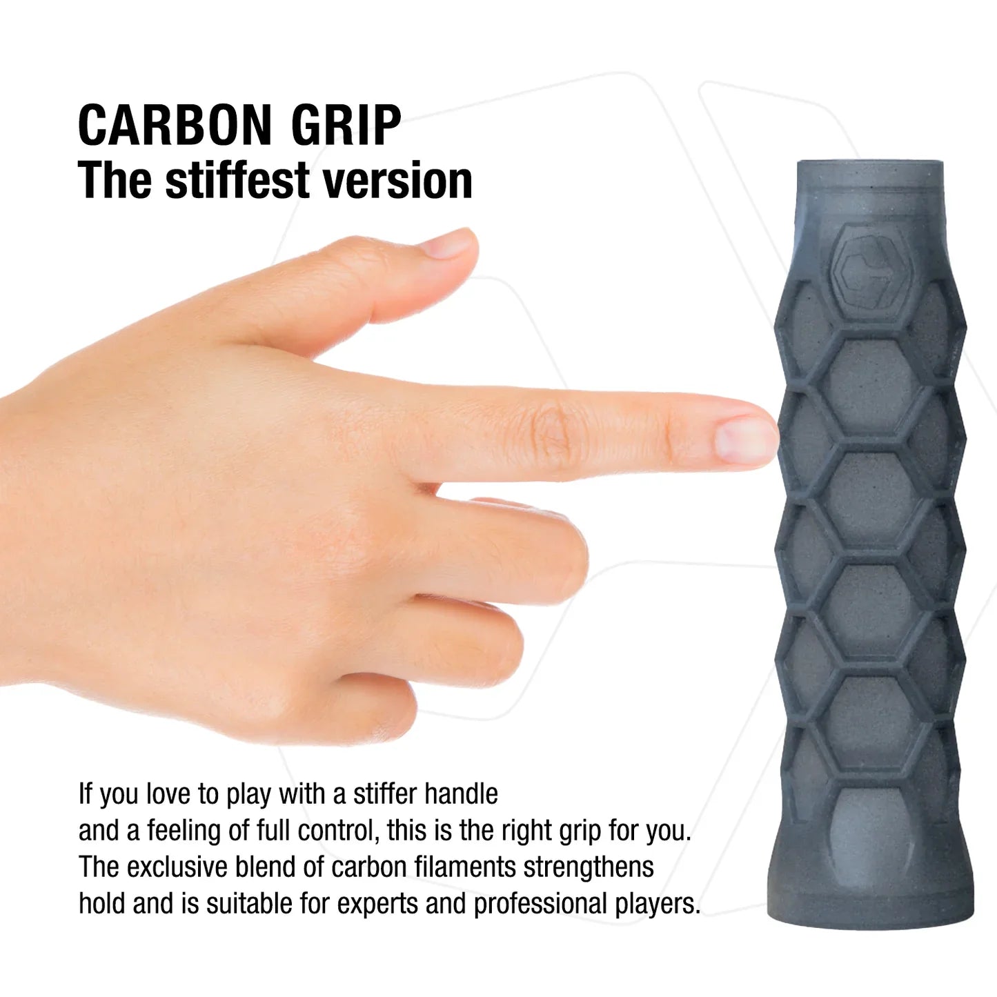 Padel Carbon Grip - Stiff Feel - Charcoal