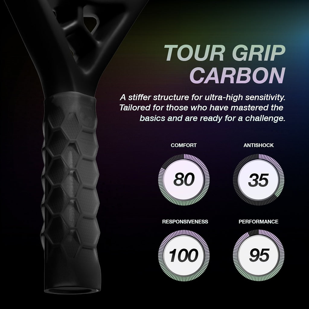Padel Carbon Grip - Stiff Feel - Charcoal