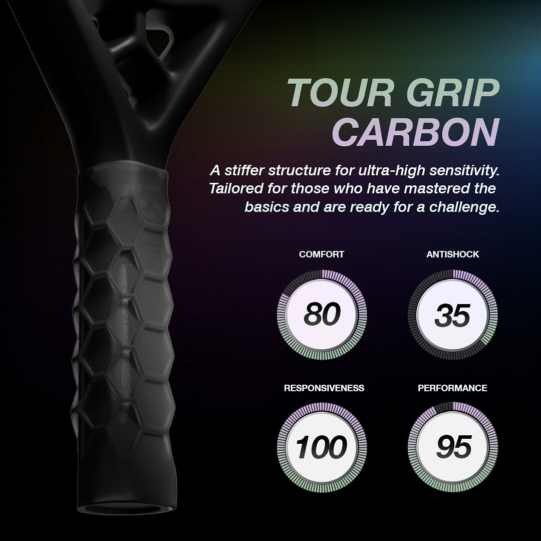 Padel Carbon Grip - Stiff Feel - Charcoal