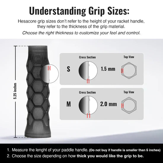 Pickleball Carbon Grip - Stiff Feel - Charcoal