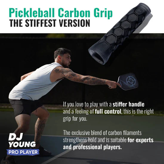 Pickleball Carbon Grip - Stiff Feel - Charcoal