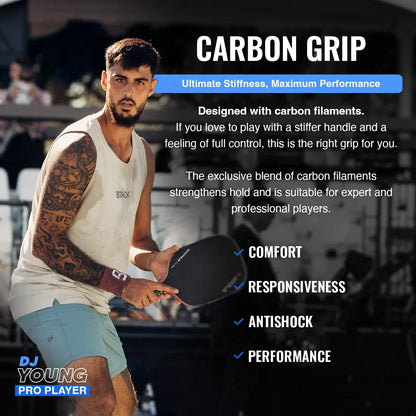 Pickleball Carbon Grip - Stiff Feel - Charcoal