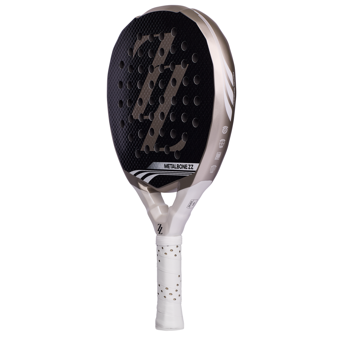 Templeofpadel.com limited edition adidas Metalbone Team ZZ padel racket in black and gold with signature branding
